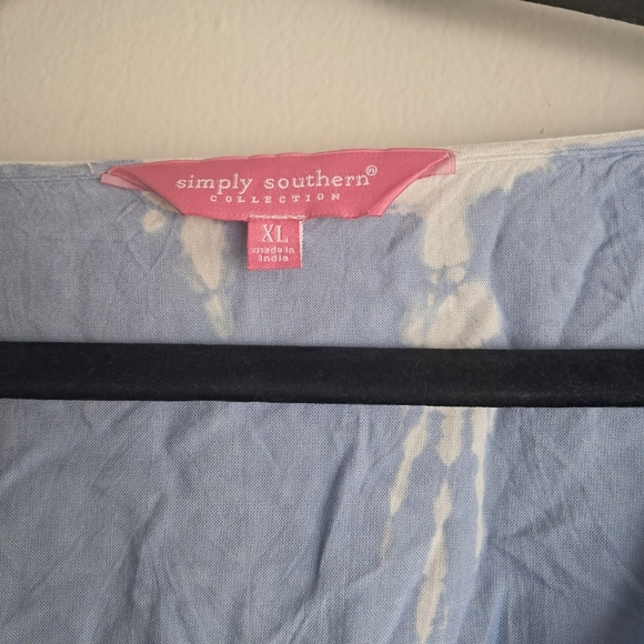 Simply Southern Elegant Blue and Green Tie-Dye Dress XL - Picture 6 of 8